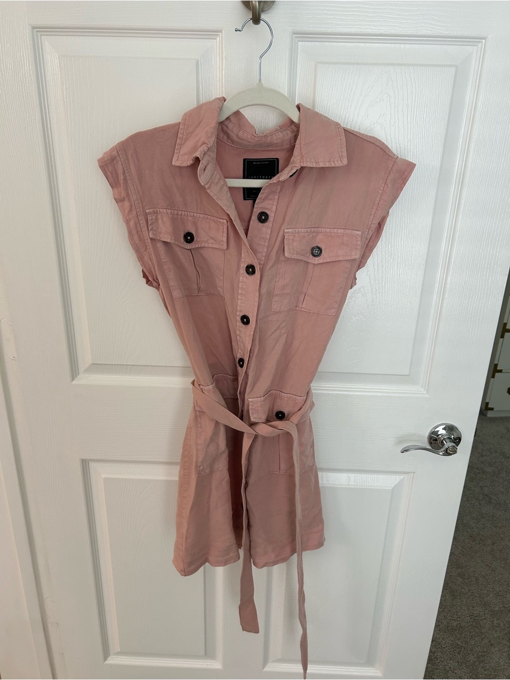 Sanctuary Blush Pink Utility Mini Dress